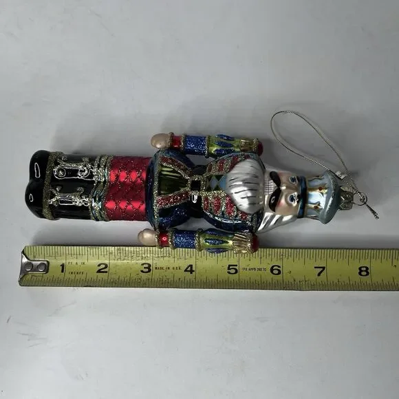 Fitz & Floyd Nutcracker 7” Glass Christmas Holiday Ornament Soldier - Picture 6 of 7